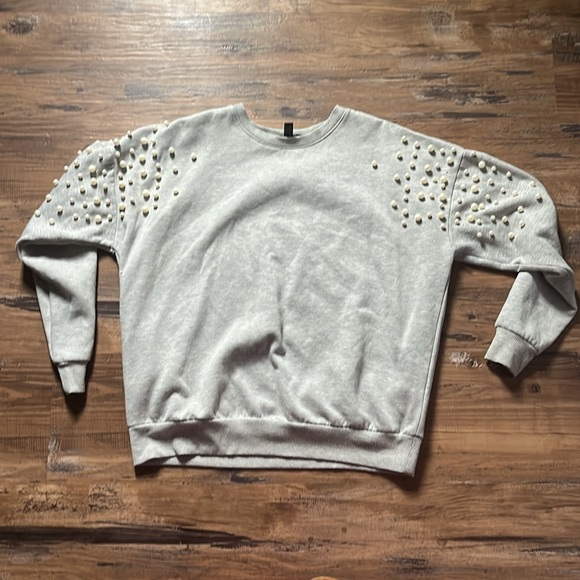 AQUA Pearl Embellished Sweatshirt - Picture 2 of 2